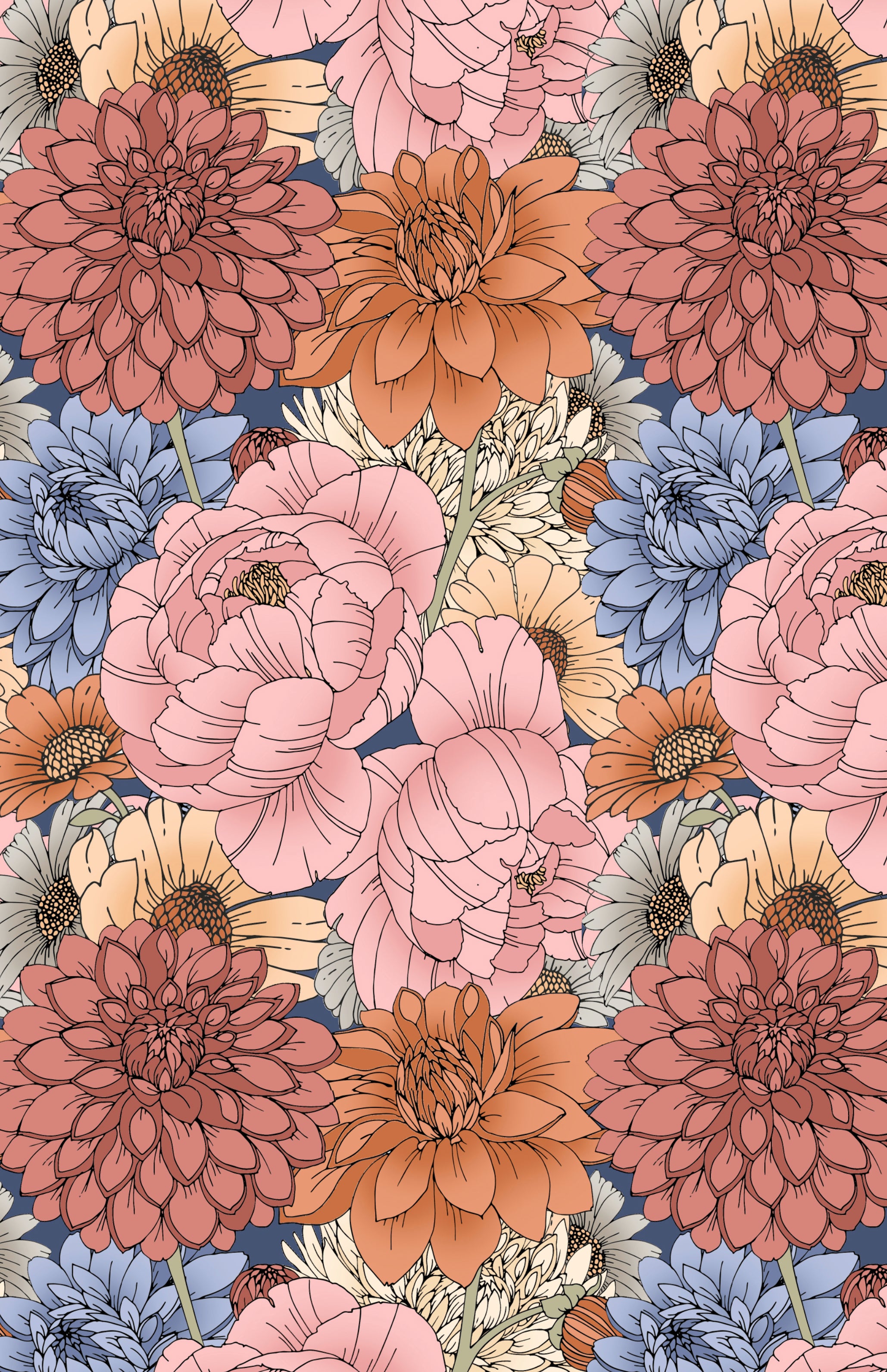 Antique Floral Wallpaper