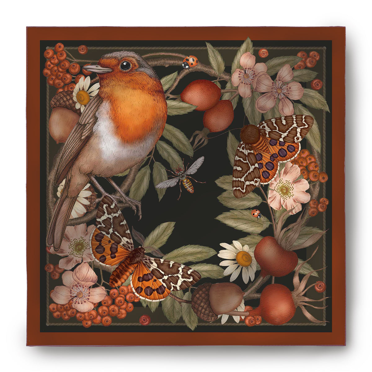 The Robin & Rosehip Silk Scarf | 90x90cm [Preorder]