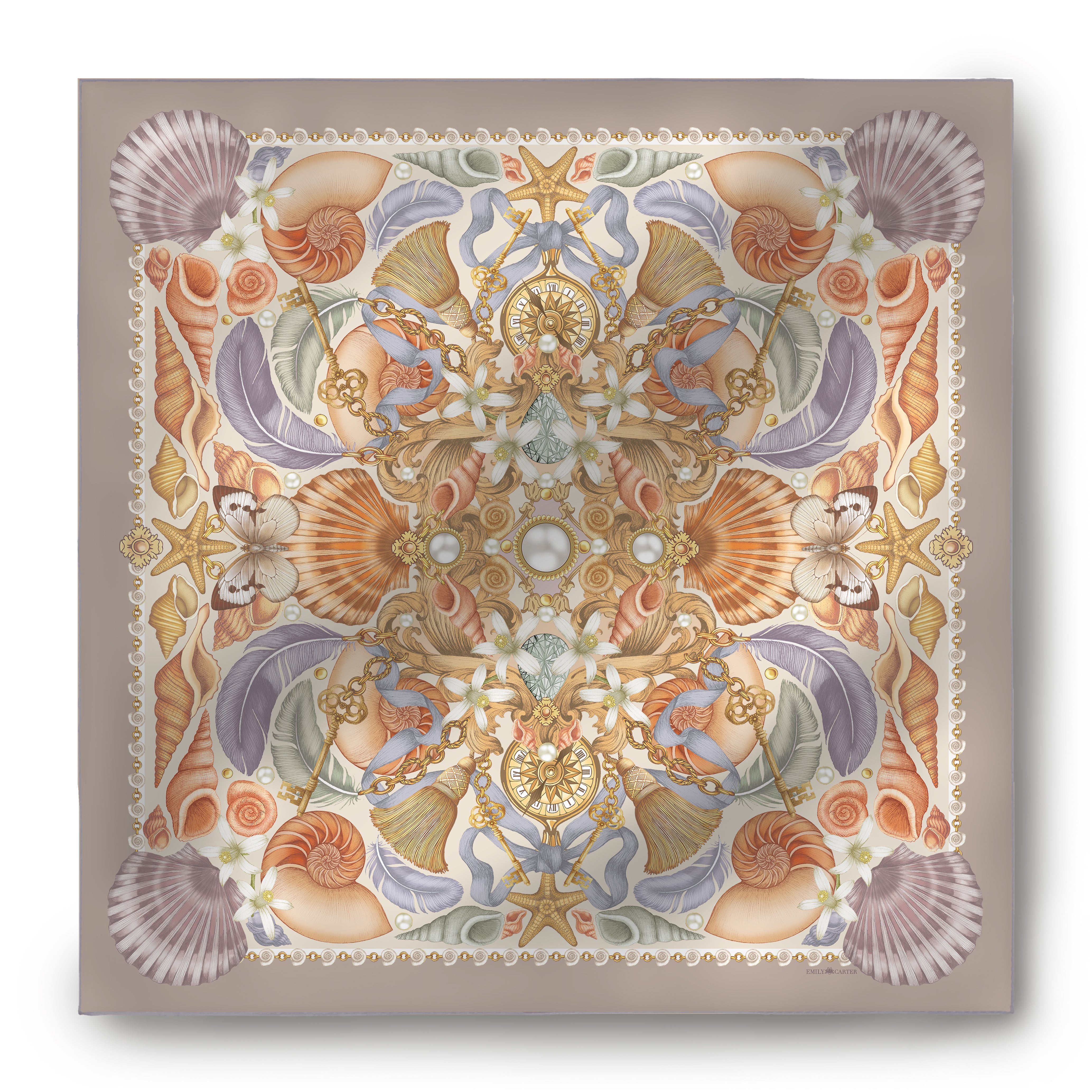The Shell & Starfish Silk Scarf | 90x90cm