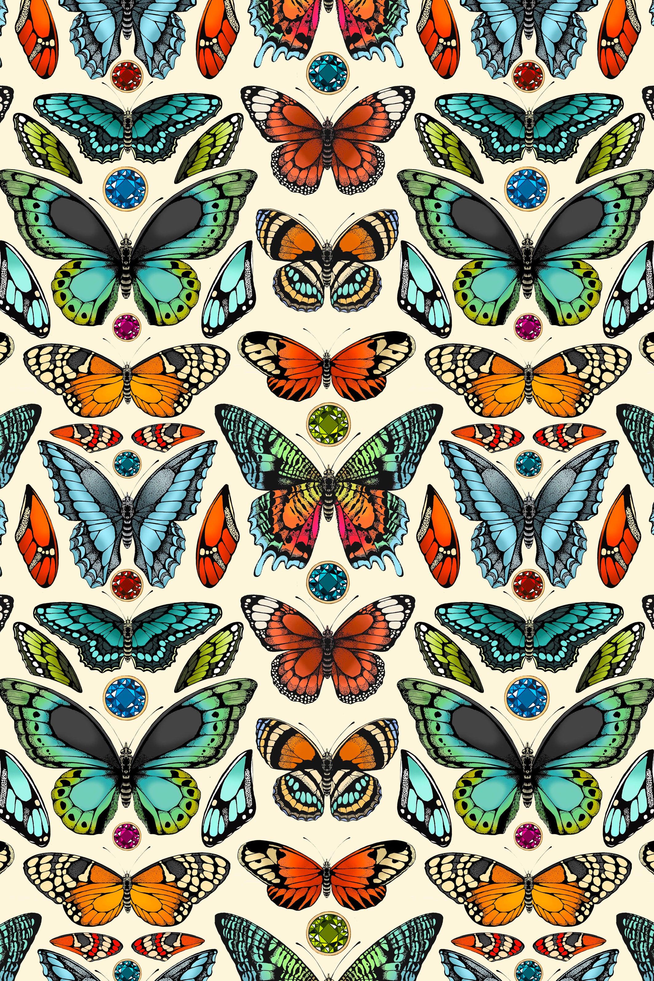 Tropical Butterfly Print Cream