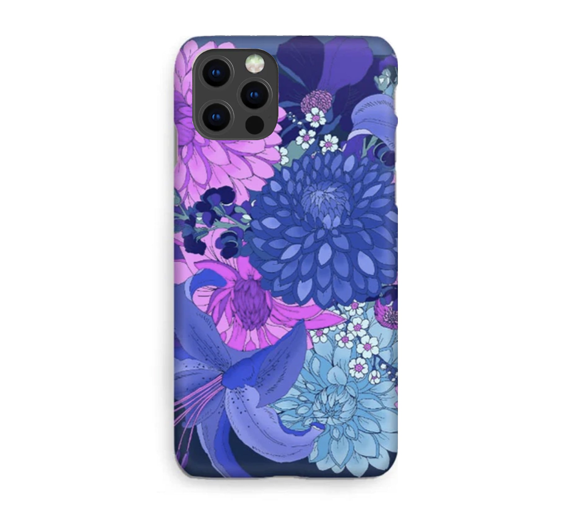 Luxury Phone Case - Dahlia Bouquet Indigo