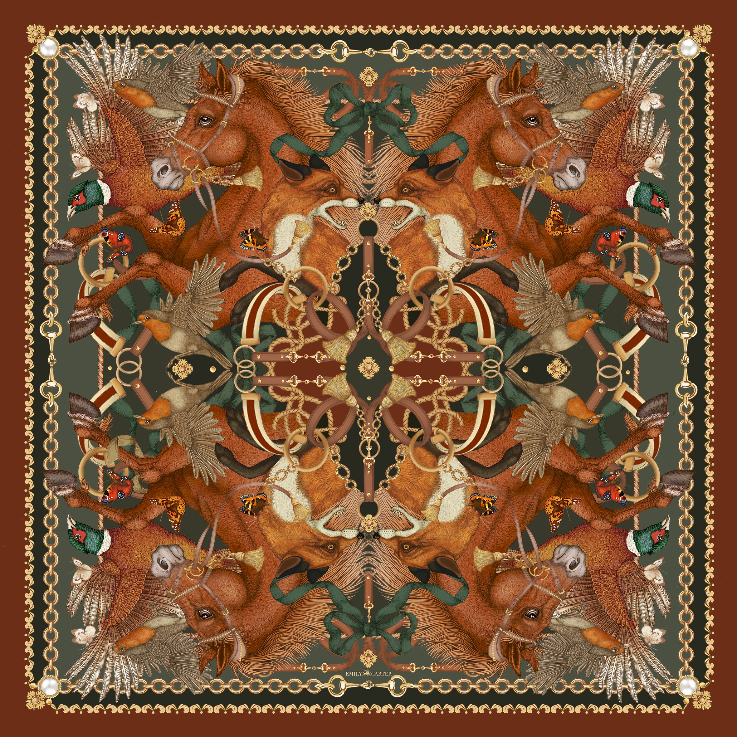 The Equestrian Scarf | Wool/Silk | 130x130cm [Preorder]