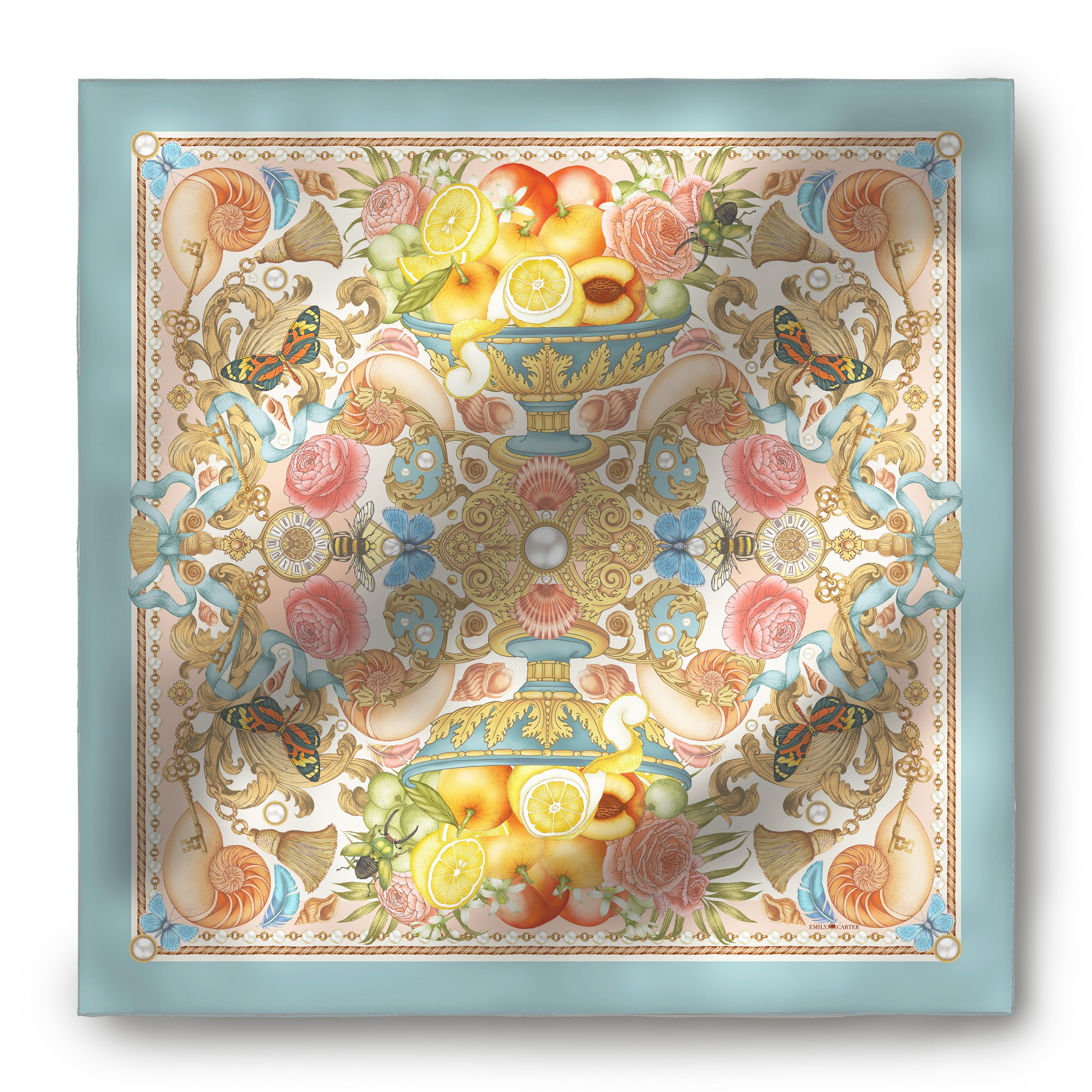 The Pearl Baroque Silk Scarf | 90x90cm
