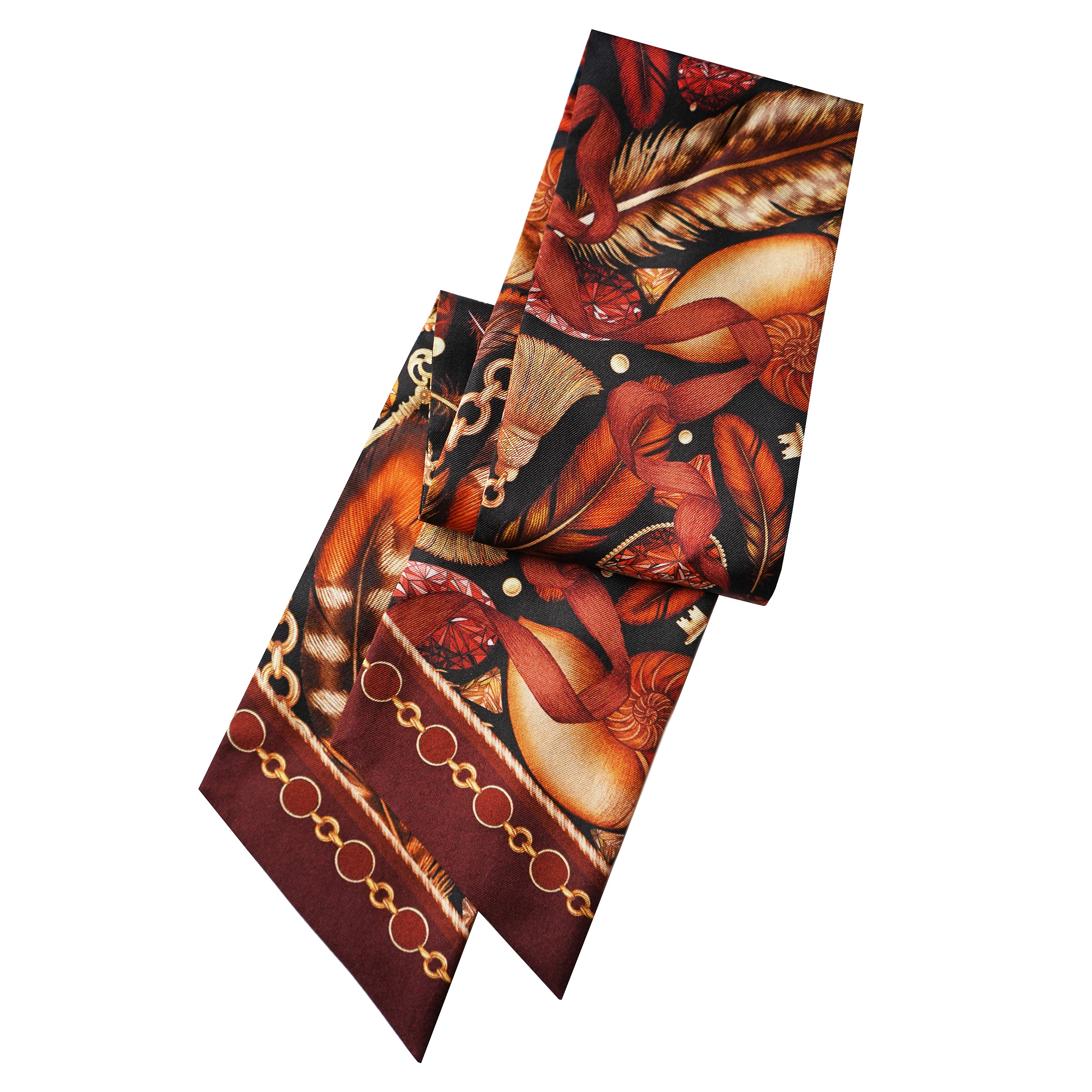 The Feather Baroque Luxe Twilly Scarf