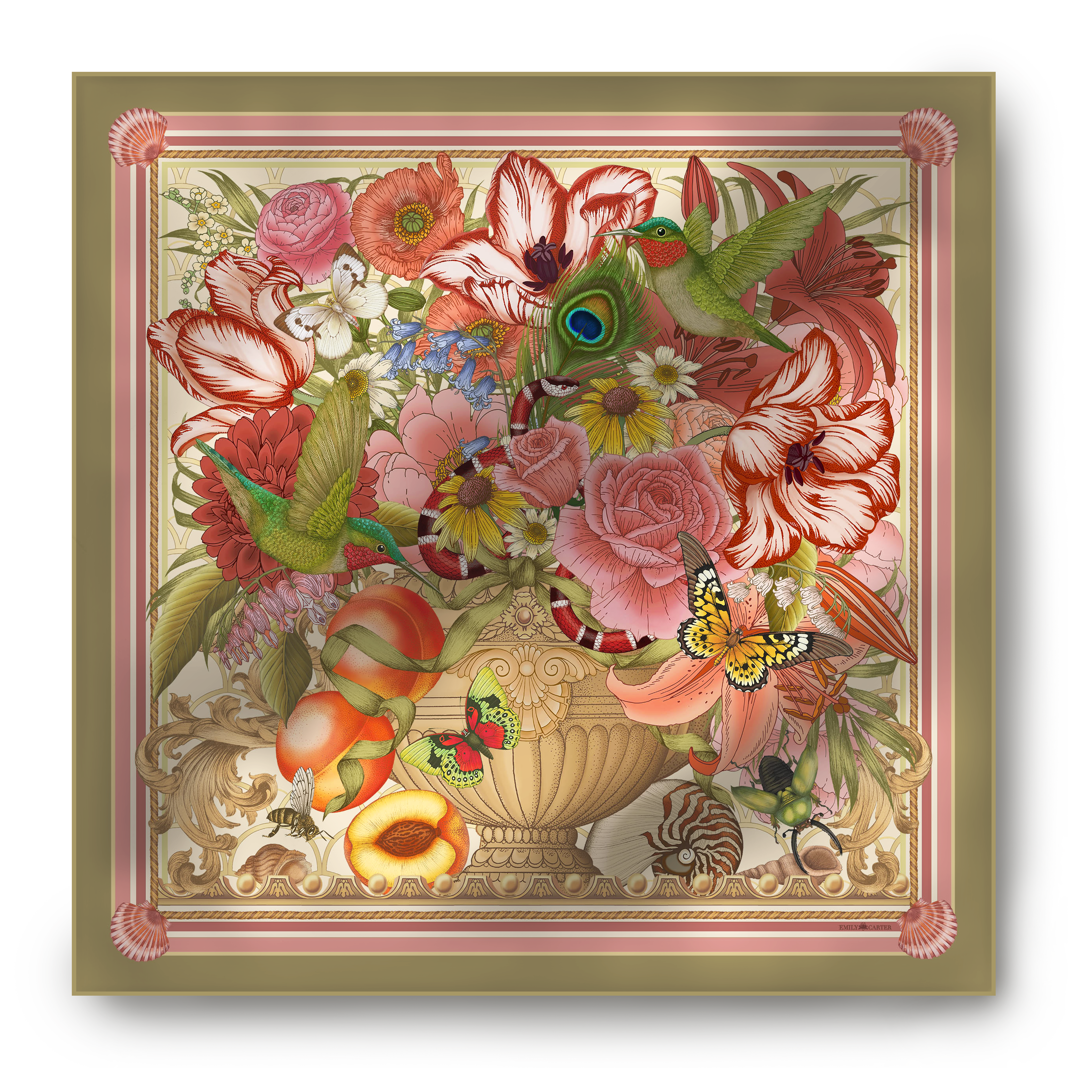 The Tulip Still Life Silk Scarf | 90x90cm