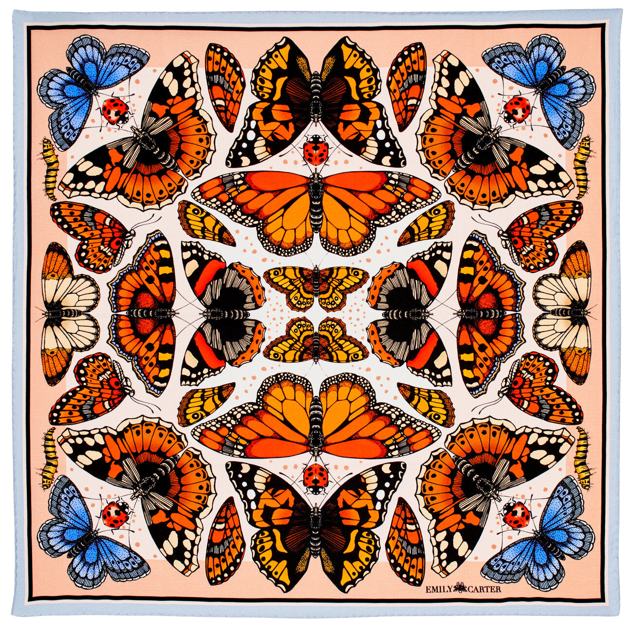 The British Butterfly Scarf - Pink | 65x65cm