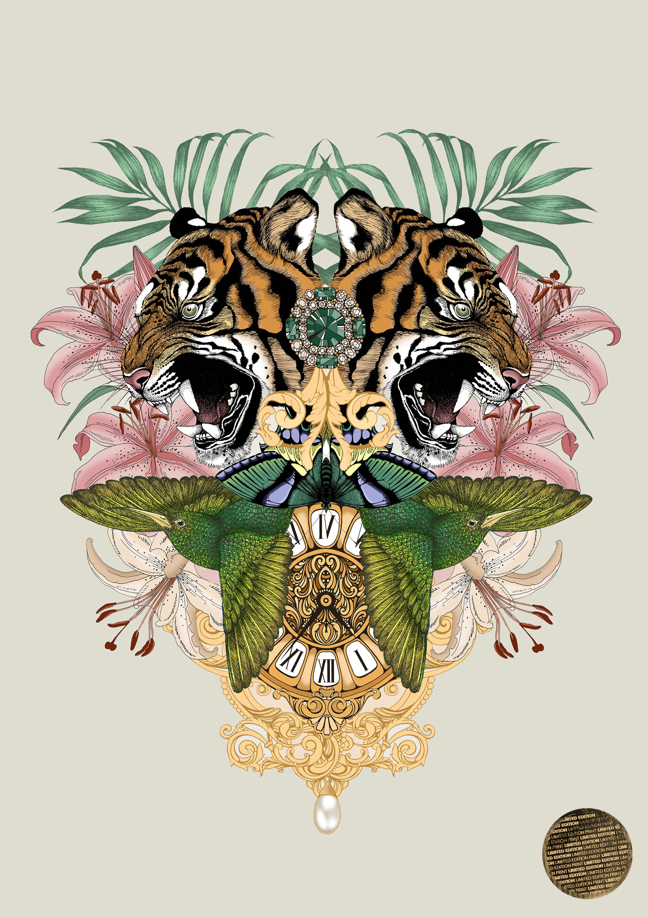 Antique Baroque Tiger' Giclée Print A2 - Limited Edition