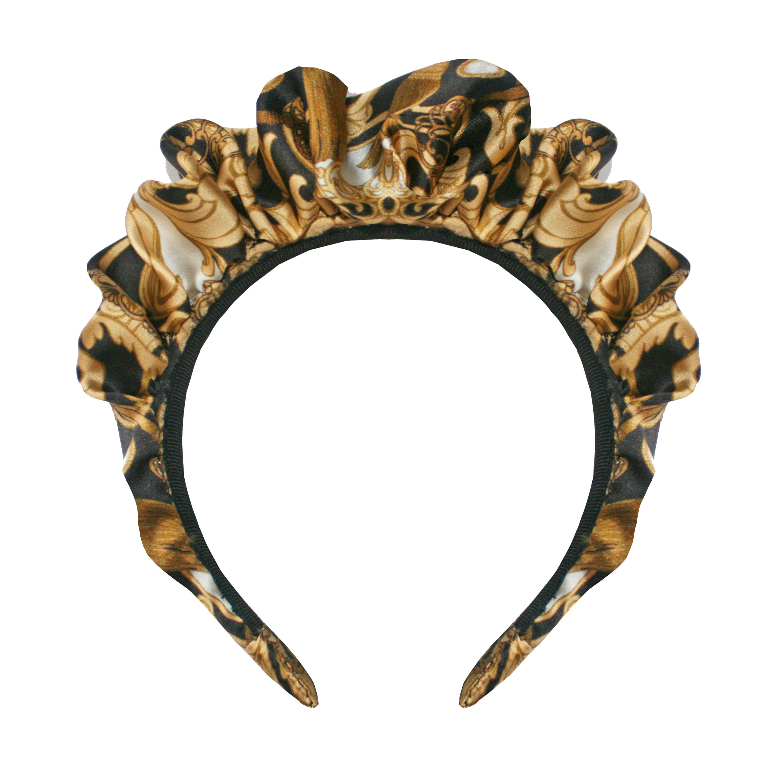 The Baroque Silk Crown Headband [Sample]