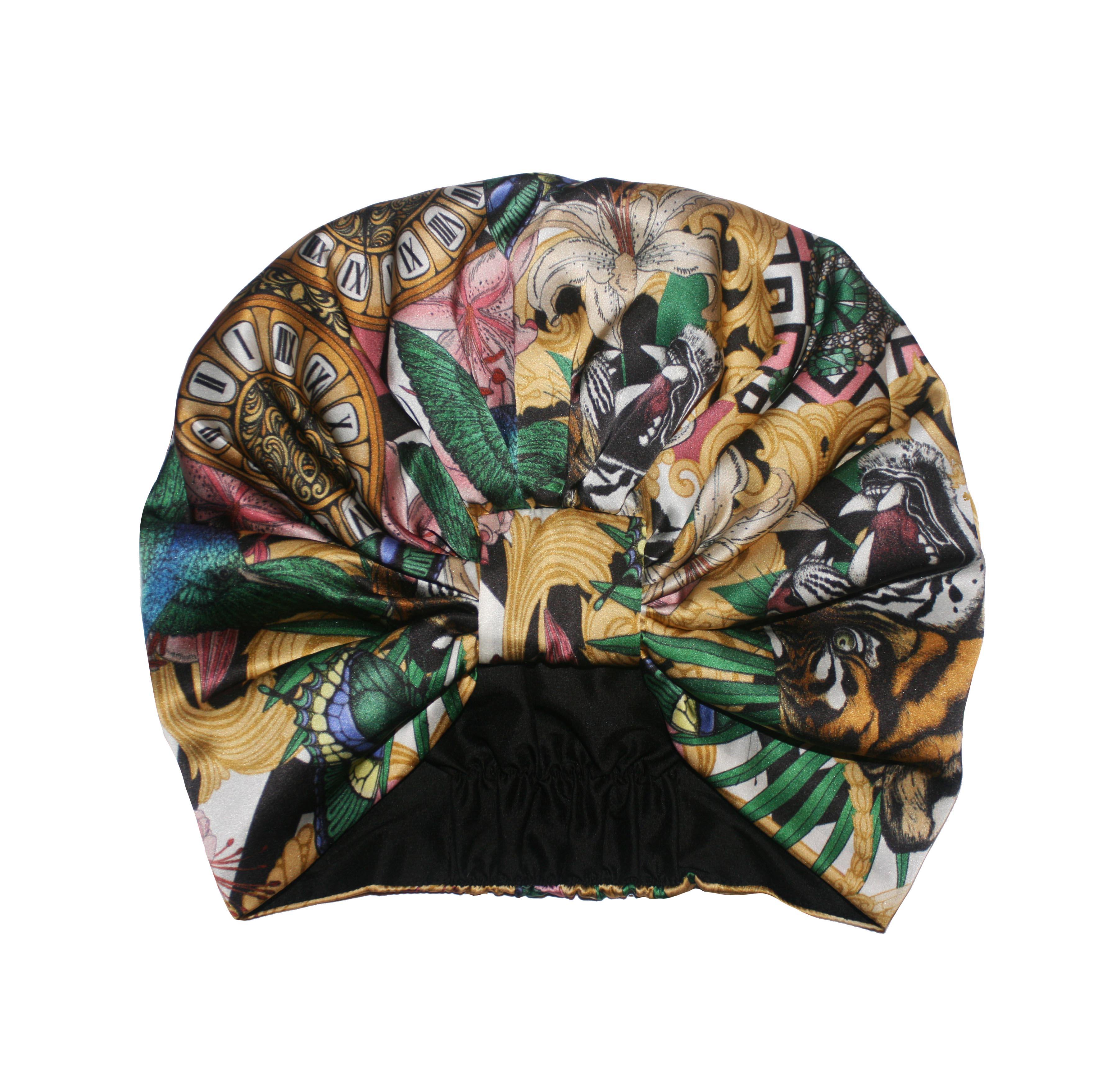 The Baroque Tiger Silk Turban - Emily Carter London