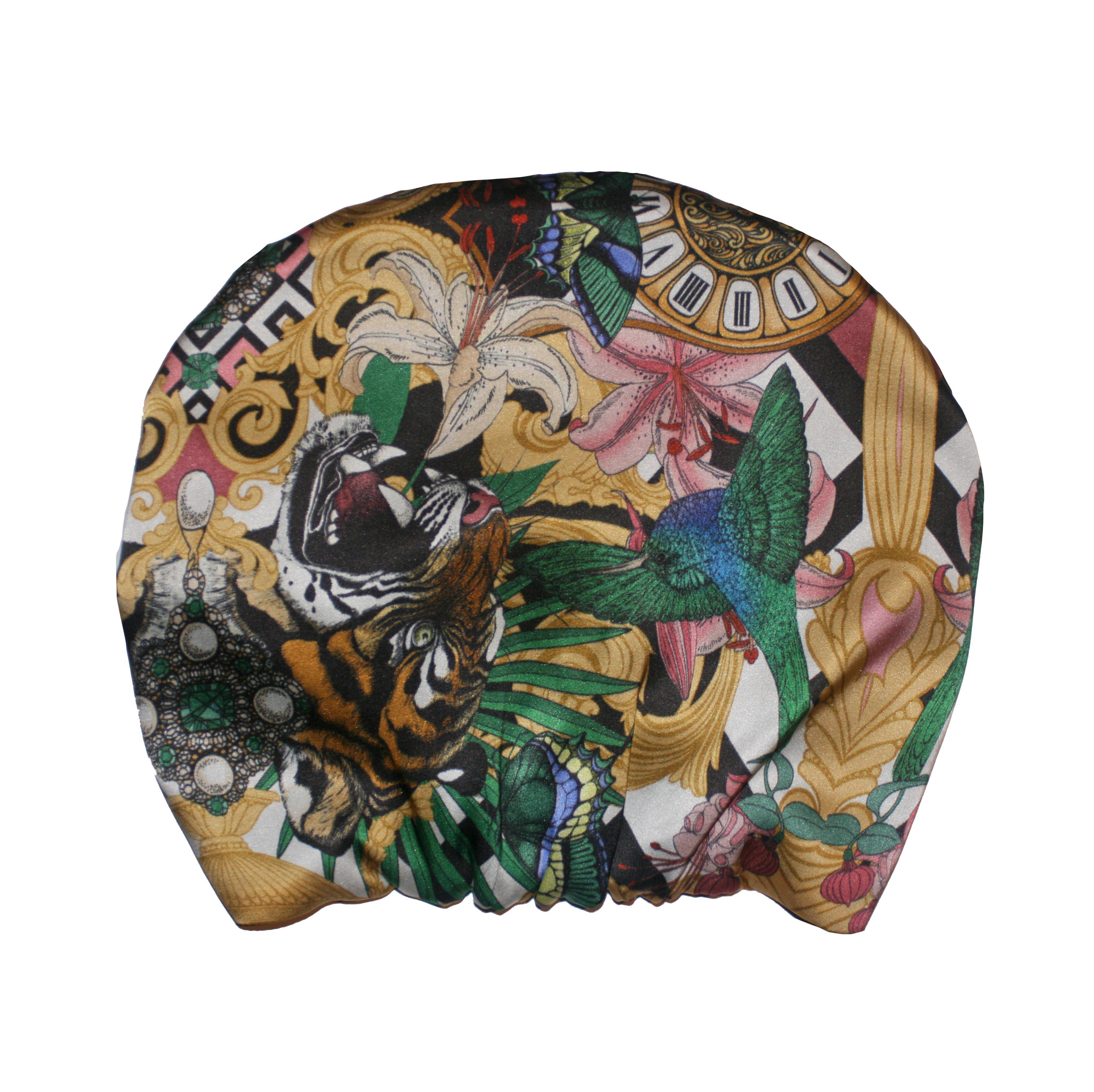 The Baroque Tiger Silk Turban - Emily Carter London
