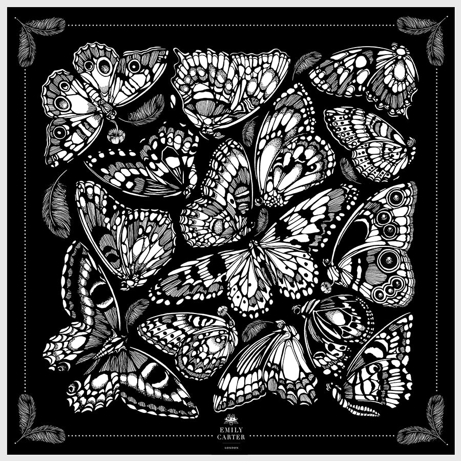 The Tropical Butterfly Silk Neckerchief | 45x45cm