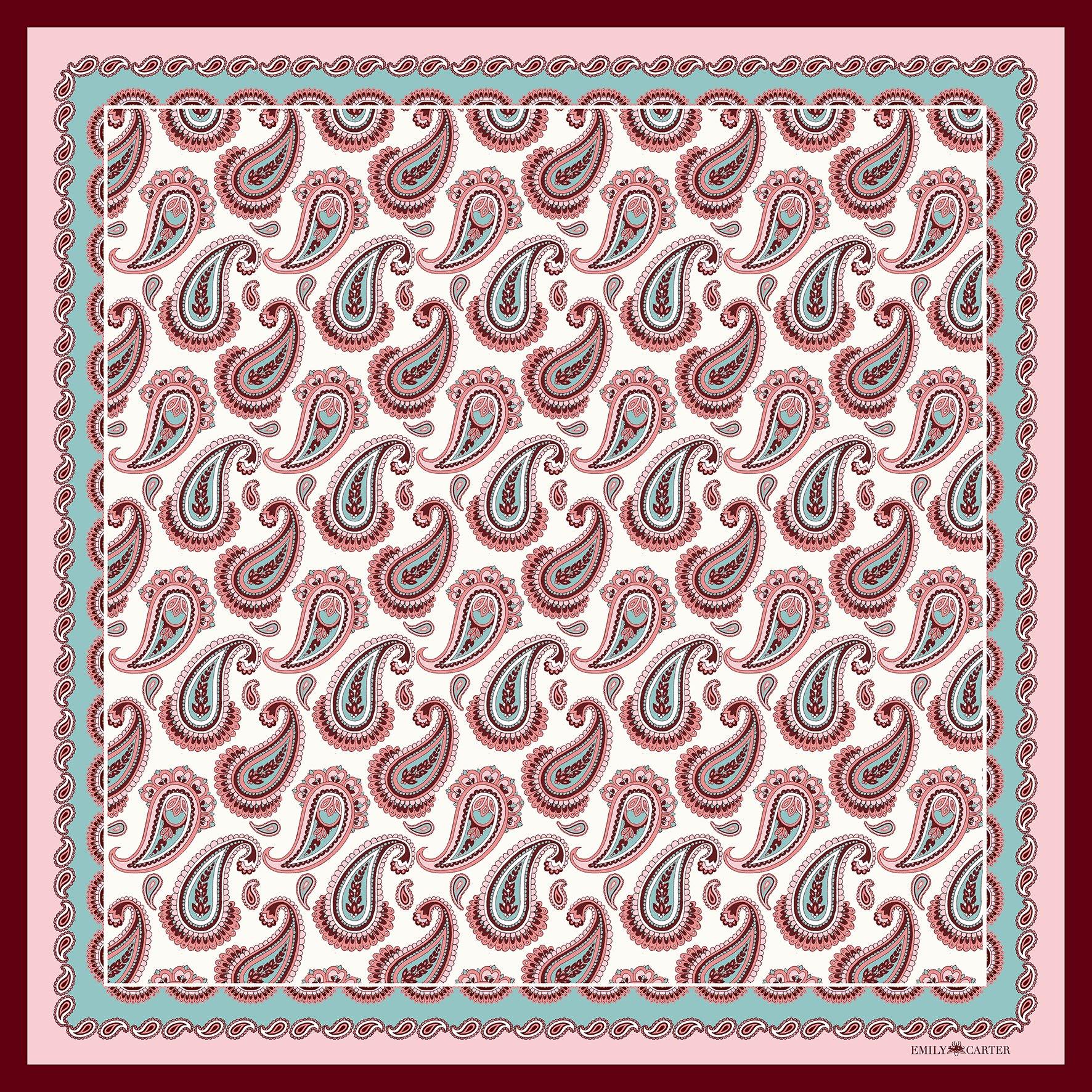 The Paisley Scarf - Pink | 90x90cm - Emily Carter London