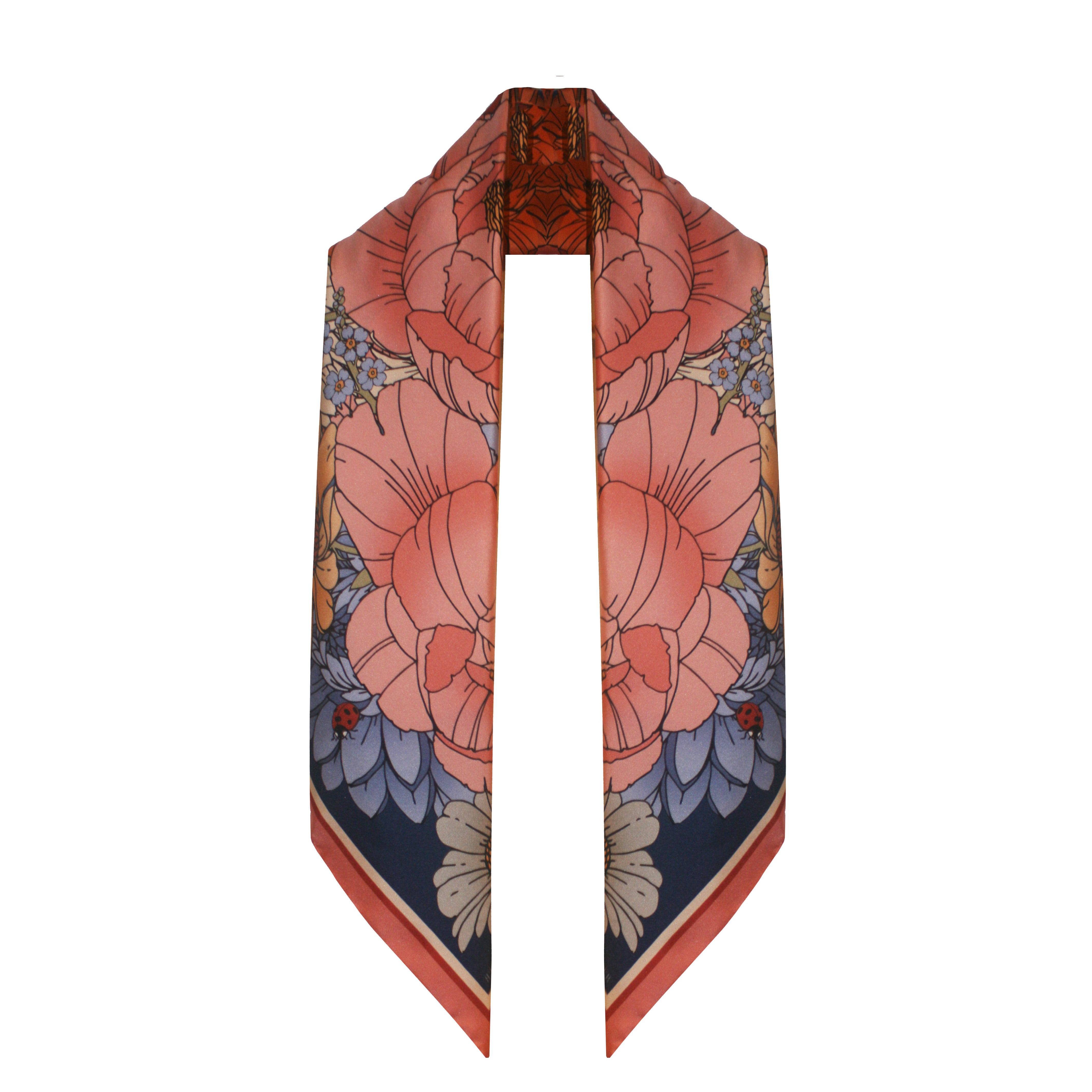 The Antique Floral Silk Scarf | 65x65cm