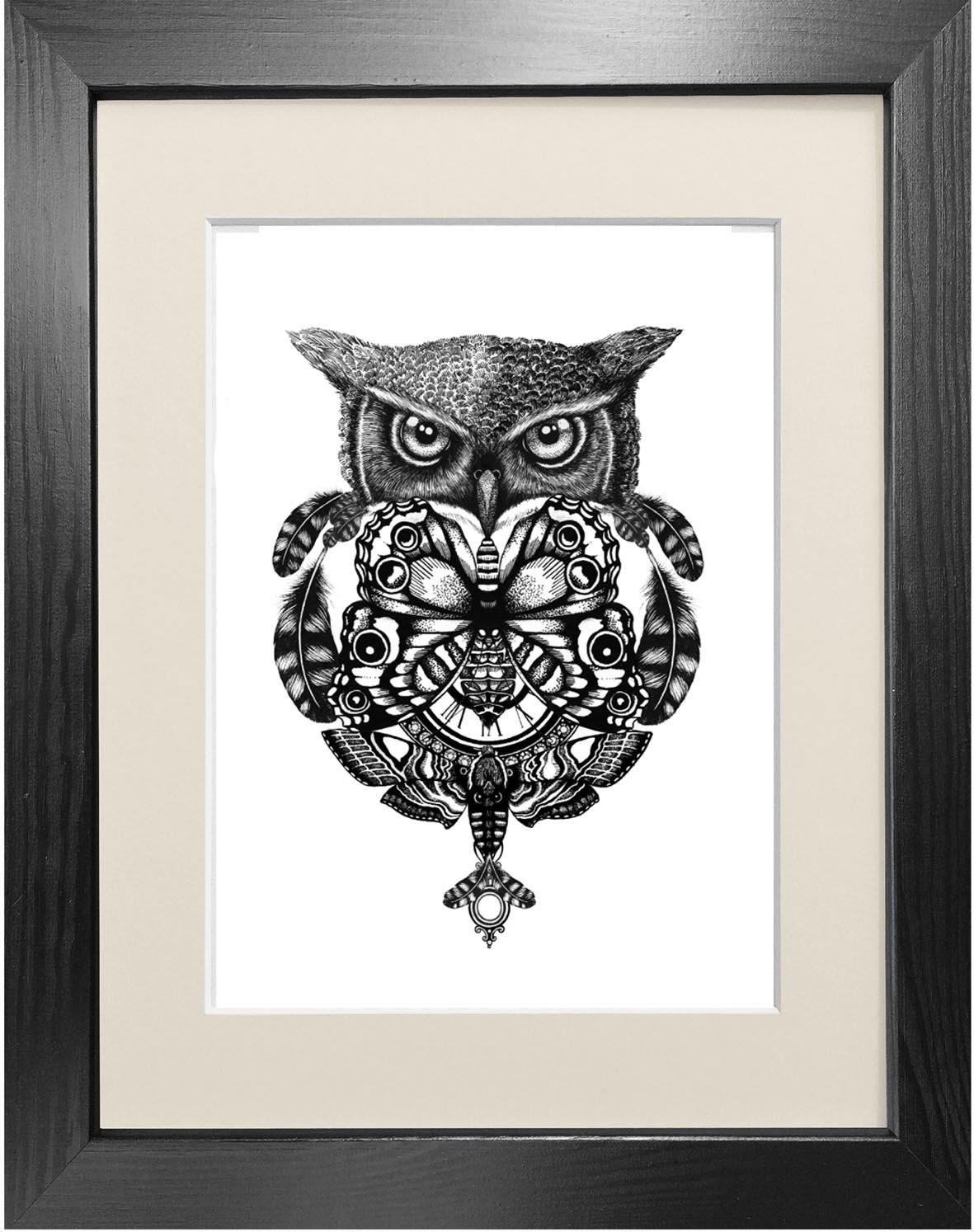 'The Owl & Pocket Watch' Fine Art Print - Emily Carter London