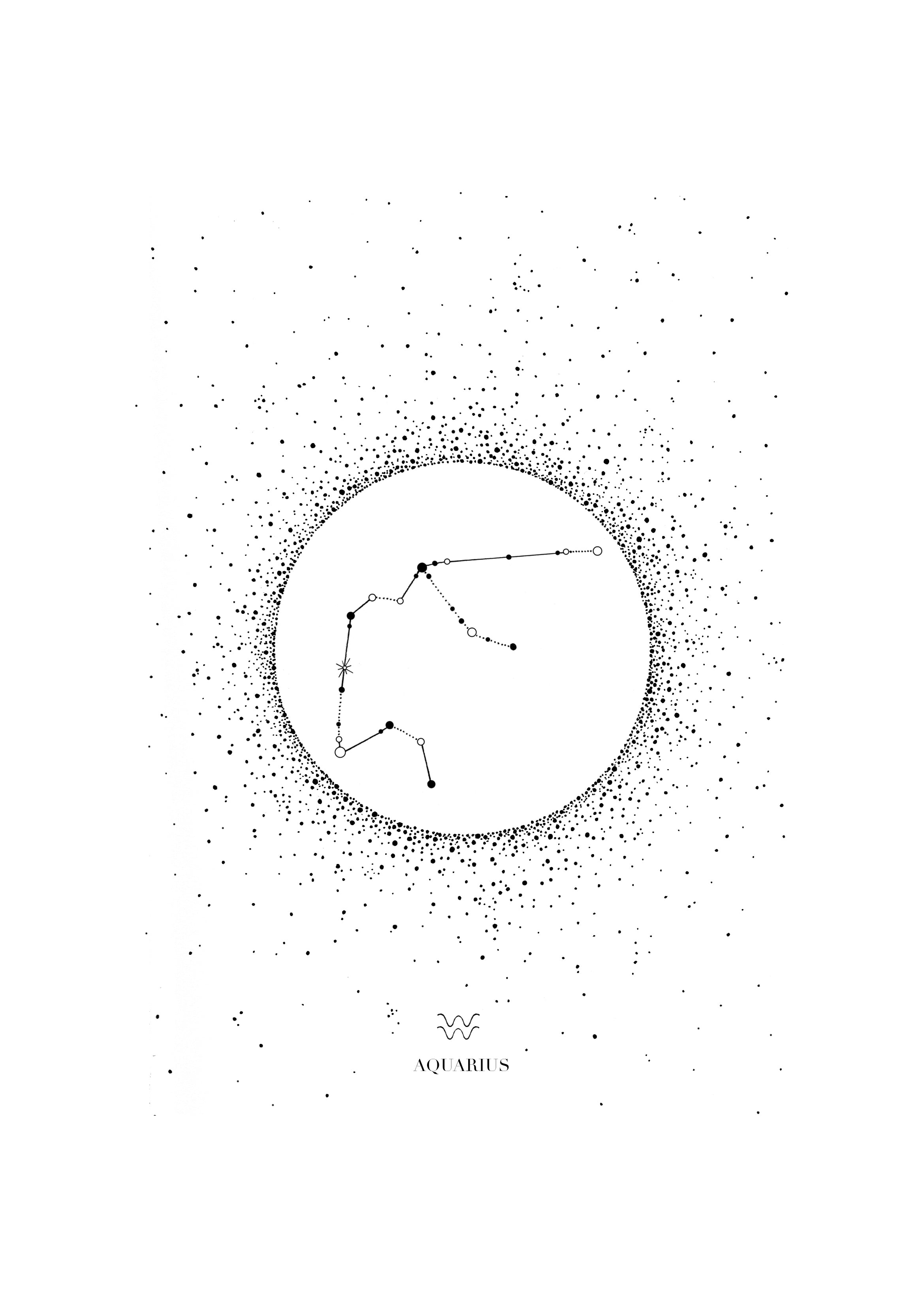 'Aquarius Star Sign' Fine Art Print