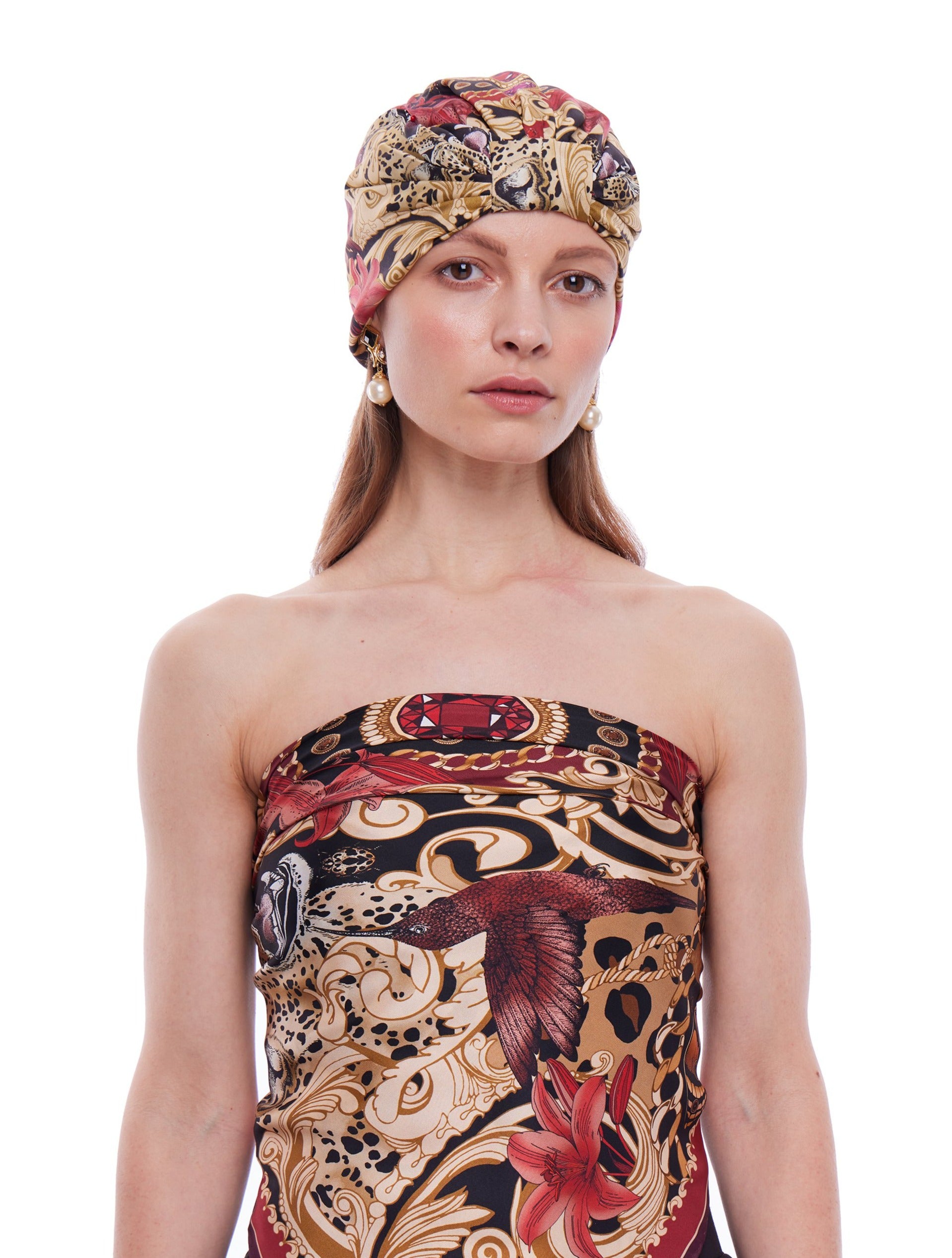 The Leopard Baroque Silk Turban