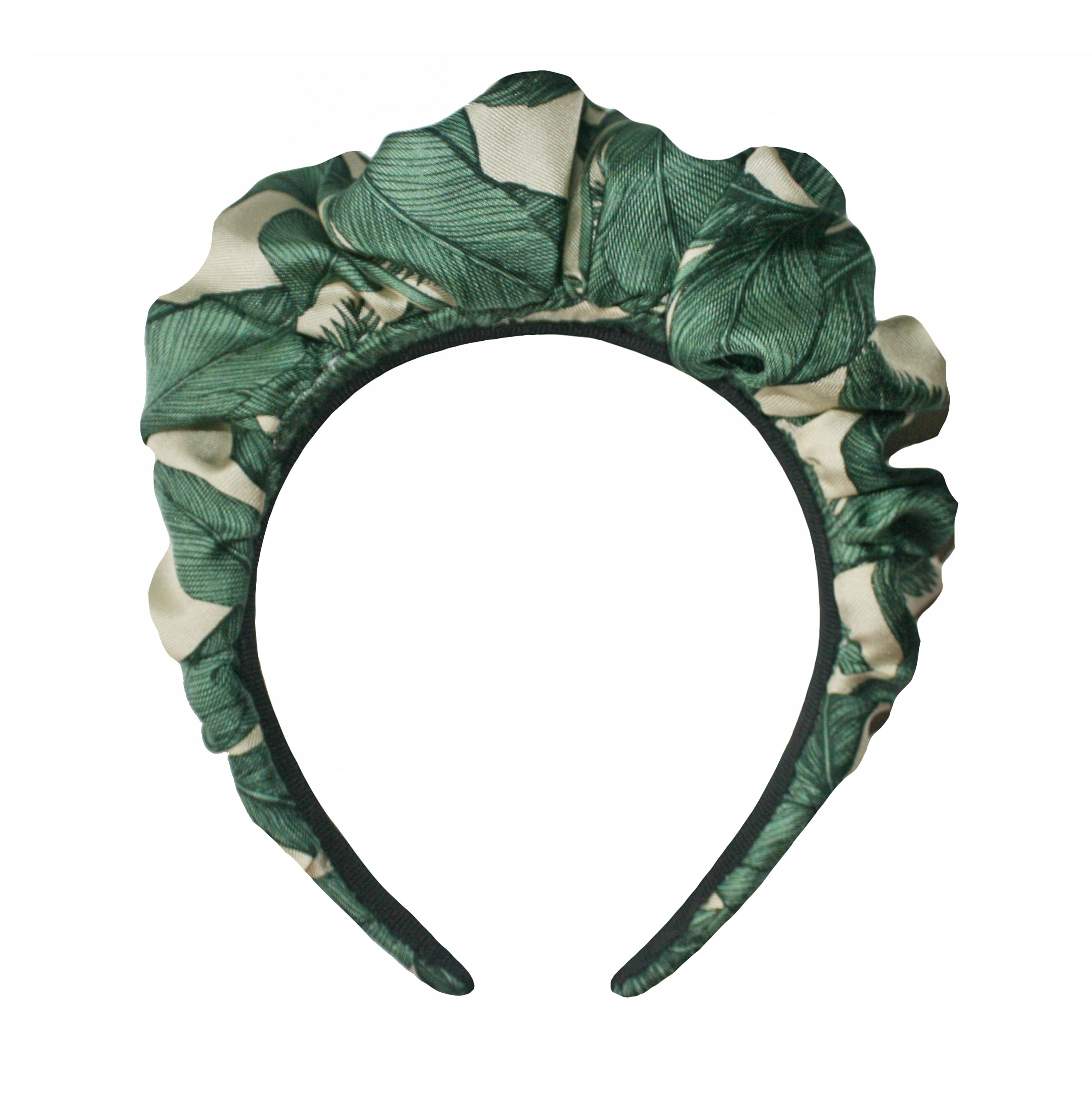 The Palm Leaf Silk Crown Headband [Sample]