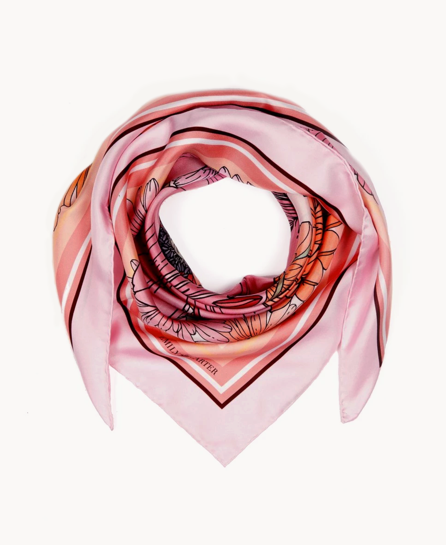 The Lily Bouquet Scarf Pink | 90x90cm [Preorder]