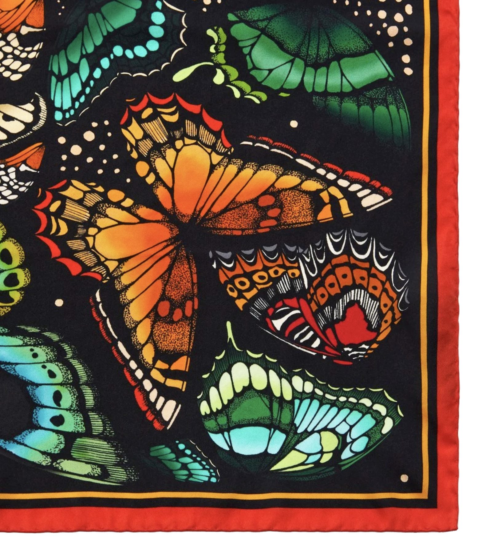 The Tropical Butterfly Silk Scarf - Burnt Orange | 65x65cm