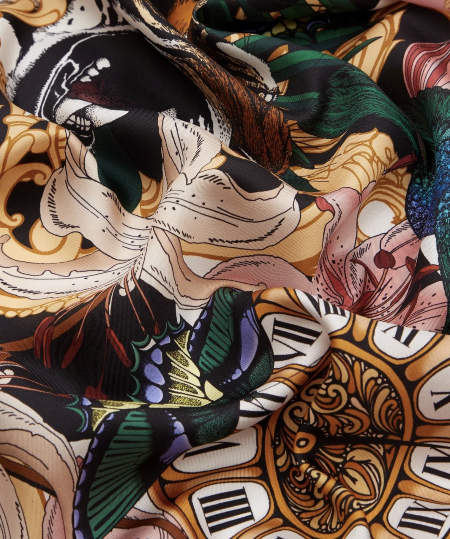 The Baroque Tiger Silk Scarf | 130x130cm
