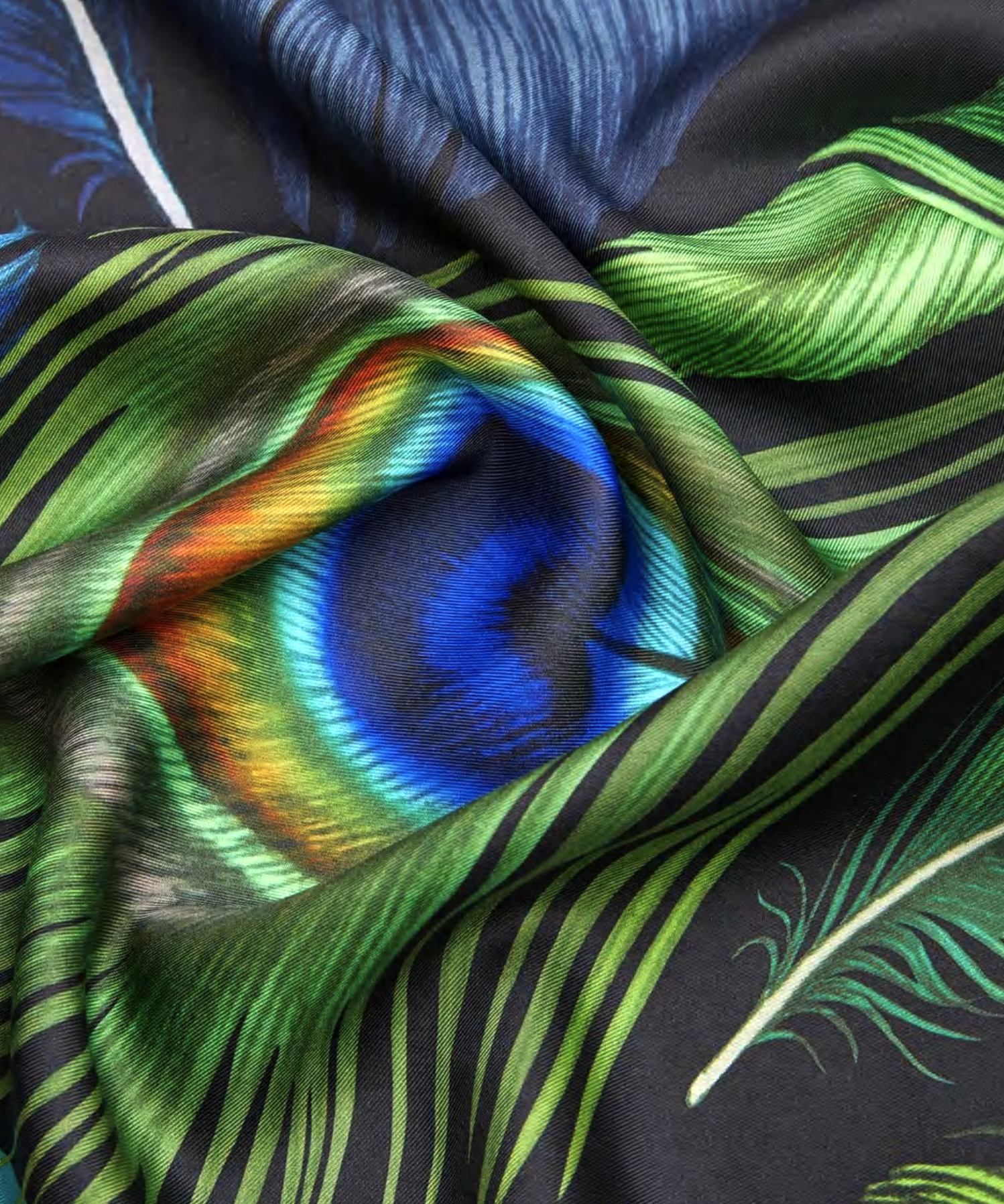 The Iridescent Feather Silk Scarf | 90x90cm