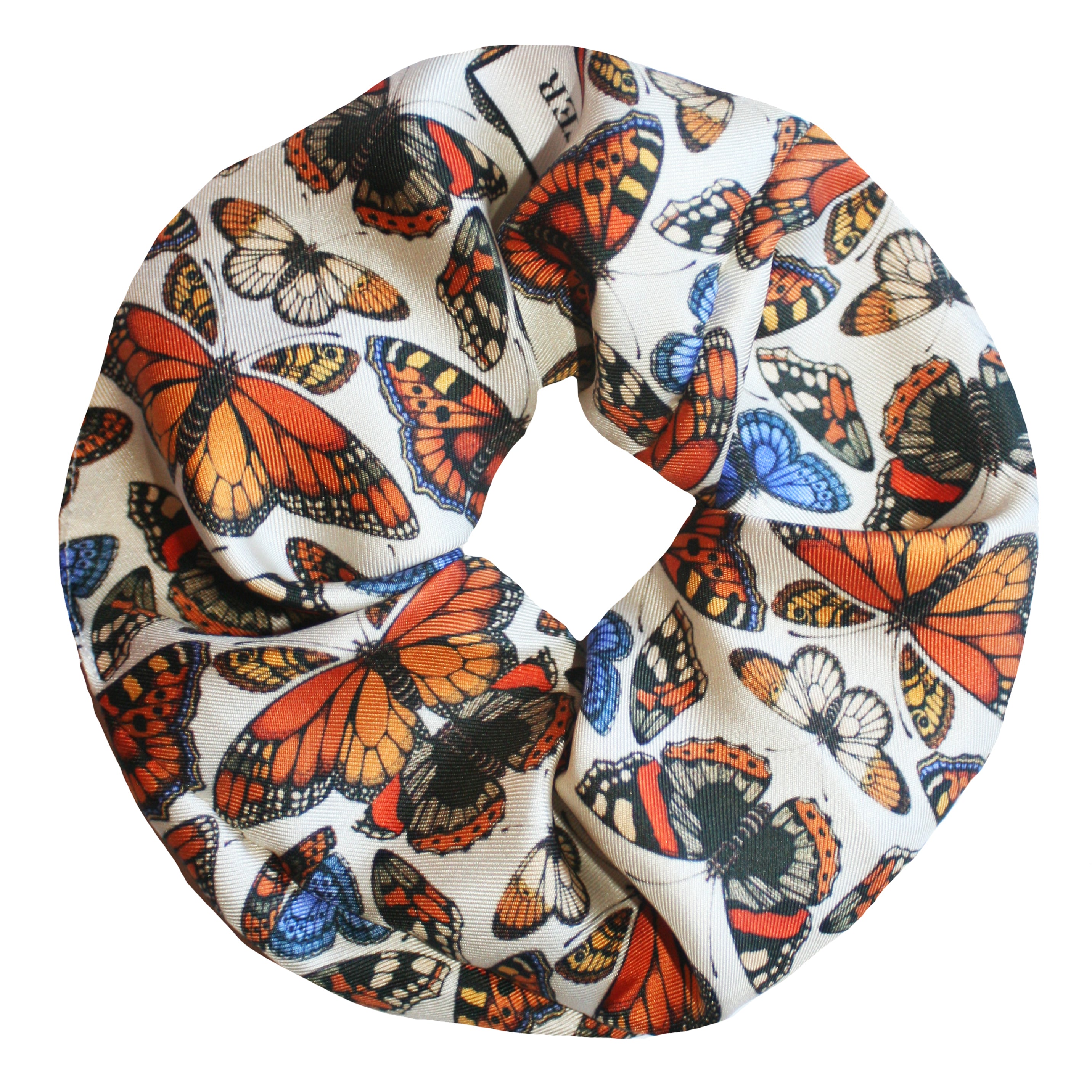 Large Silk Scrunchie - British Butterfly