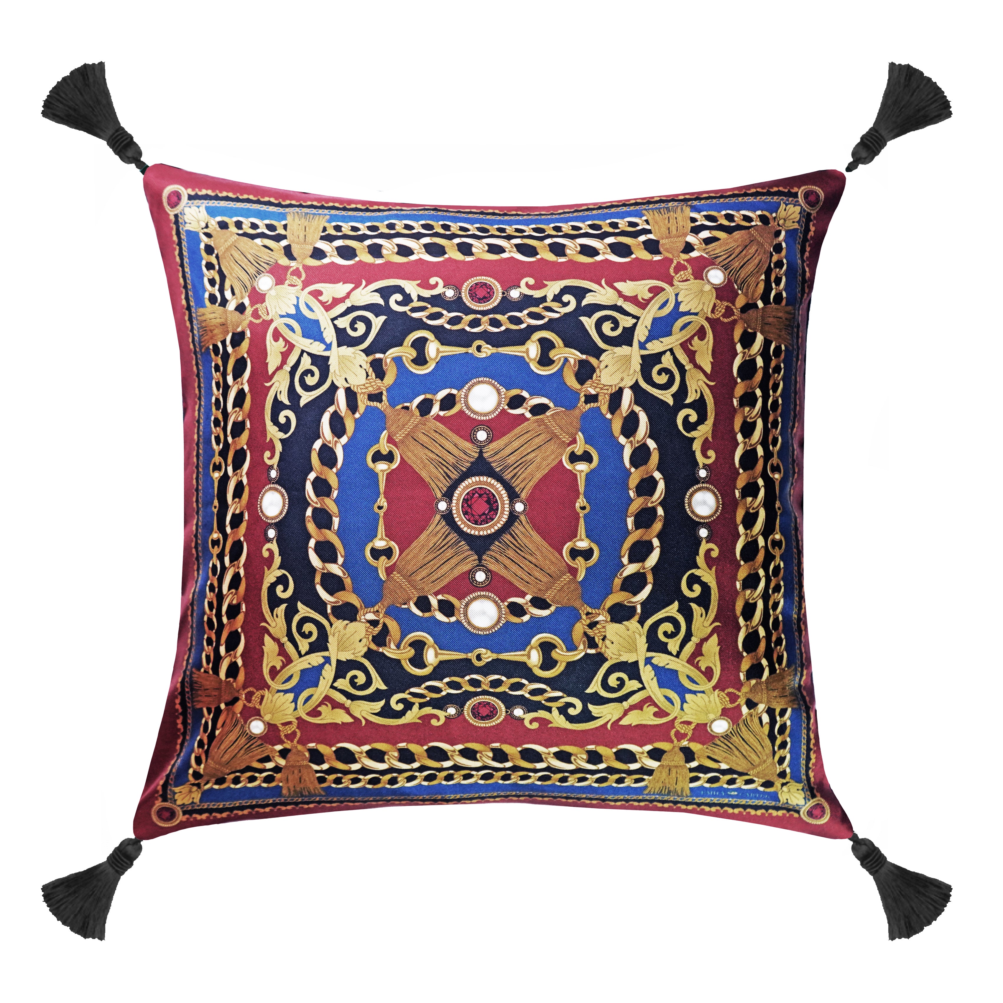 The Jewel & Chain Cushion | 45x45cm | Silk