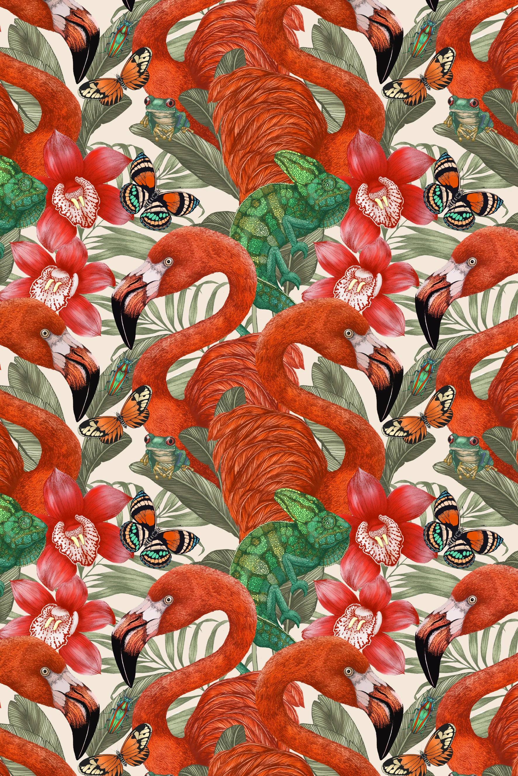 The Tropical Flamingo Wallpaper