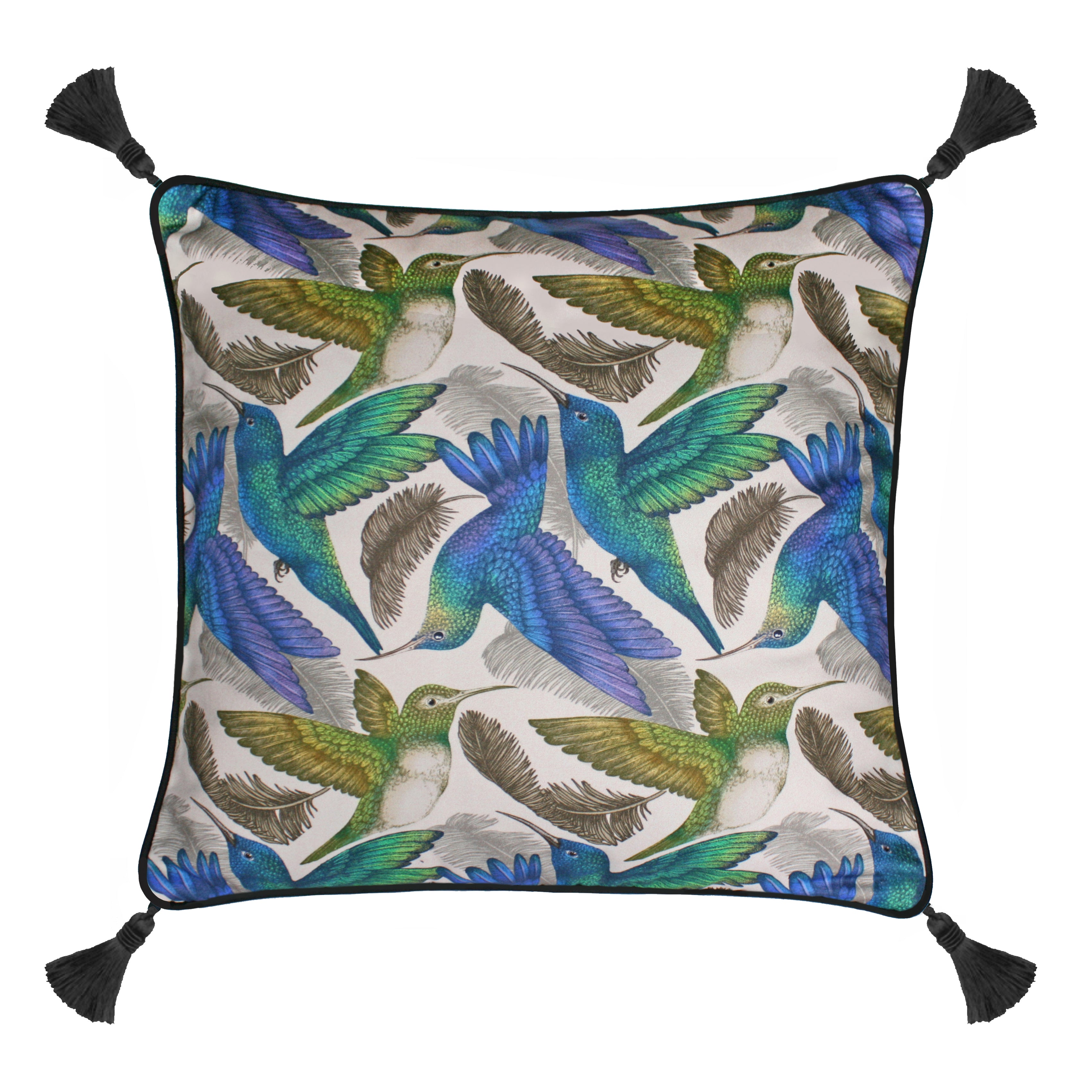 The Tropical Hummingbird Cushion Tassels | 45x45cm