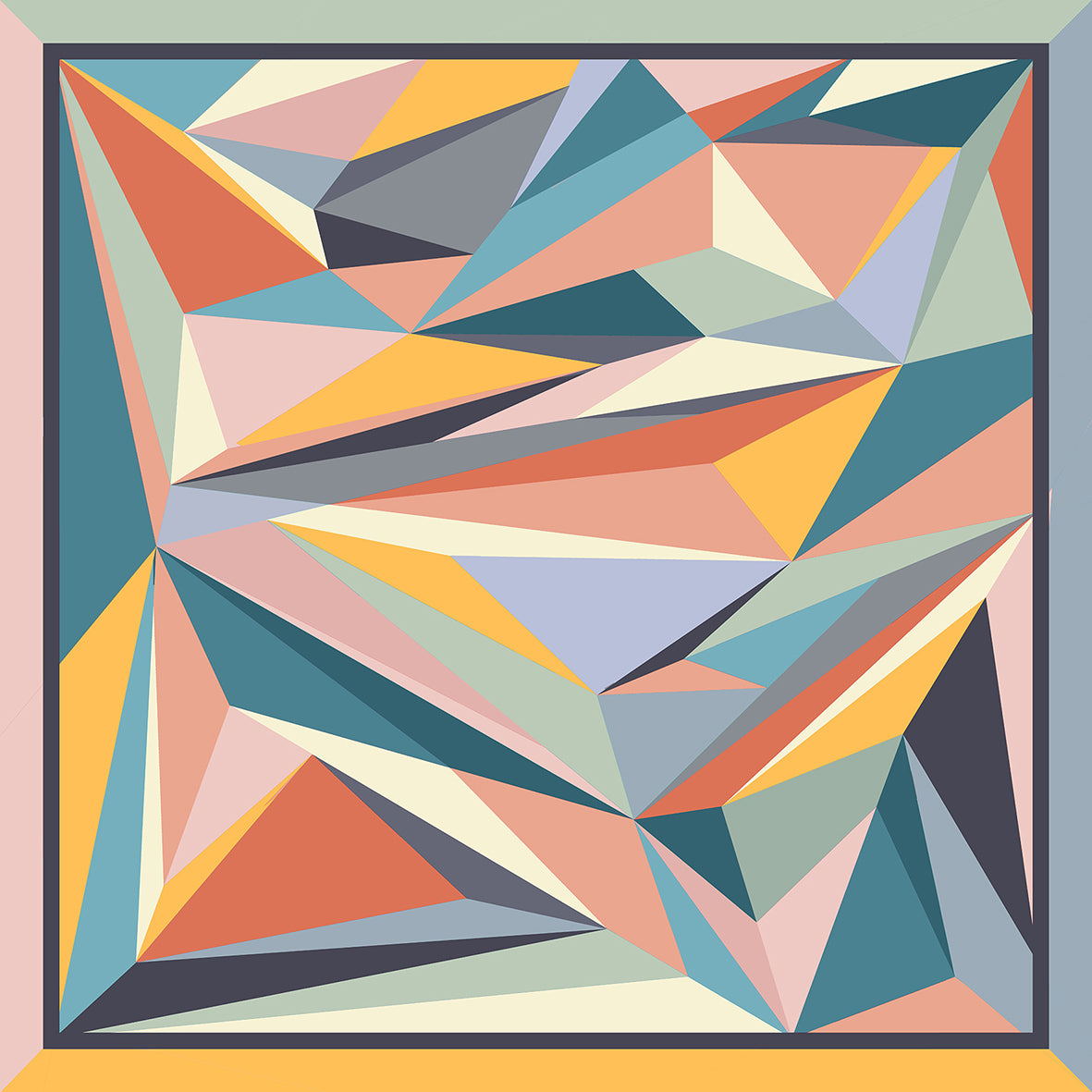 The Geometric Scarf - Pastel | 90x90cm [Preorder]