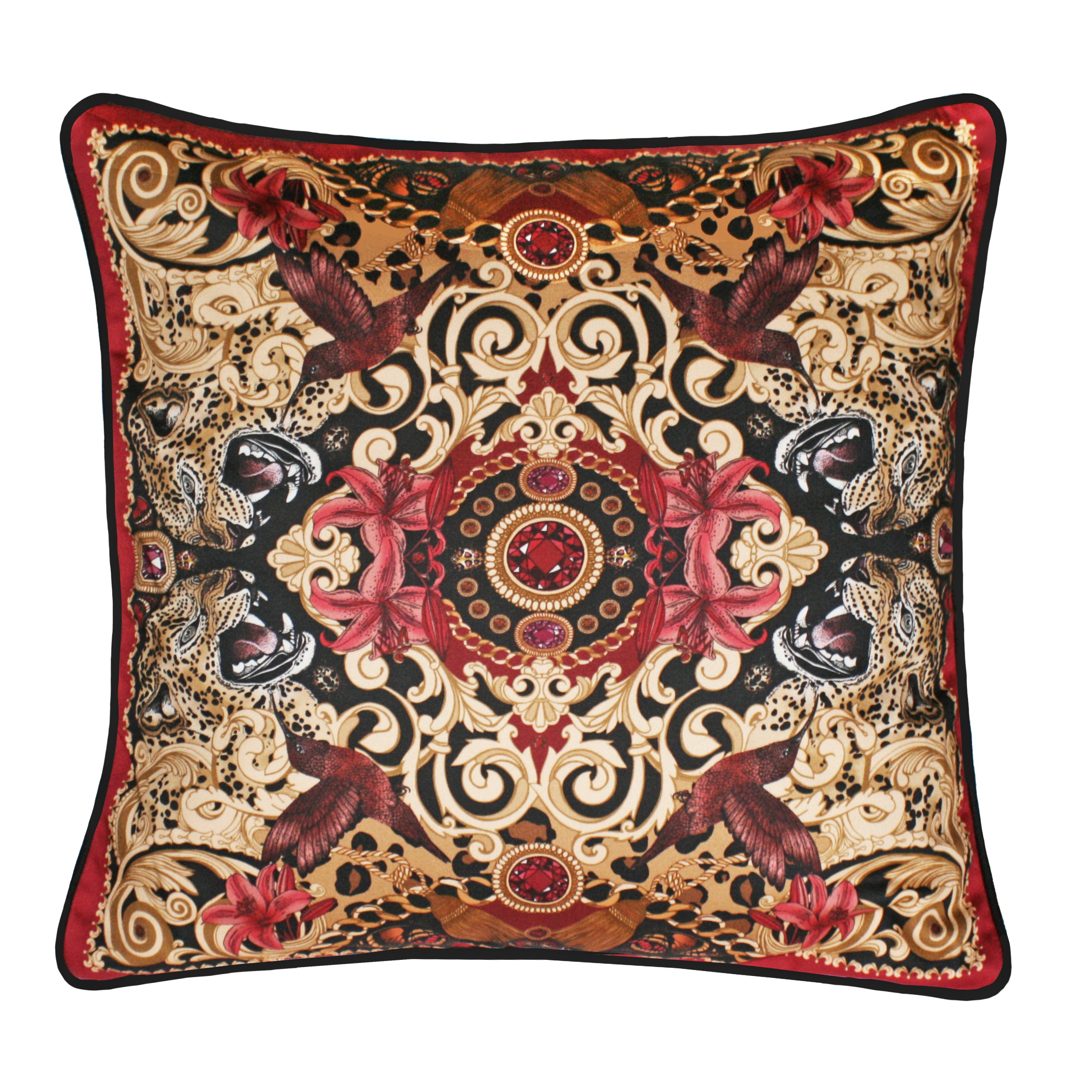 The Leopard & Ruby Cushion | 45x45cm